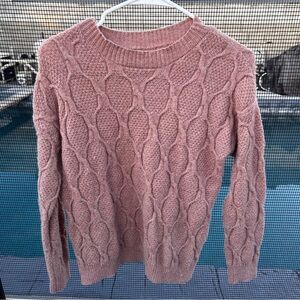 Pink Cable Knit Sweater - Size Medium